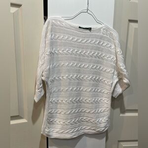 Lauren Ralph Lauren white  Cable Knit Sweater size medium